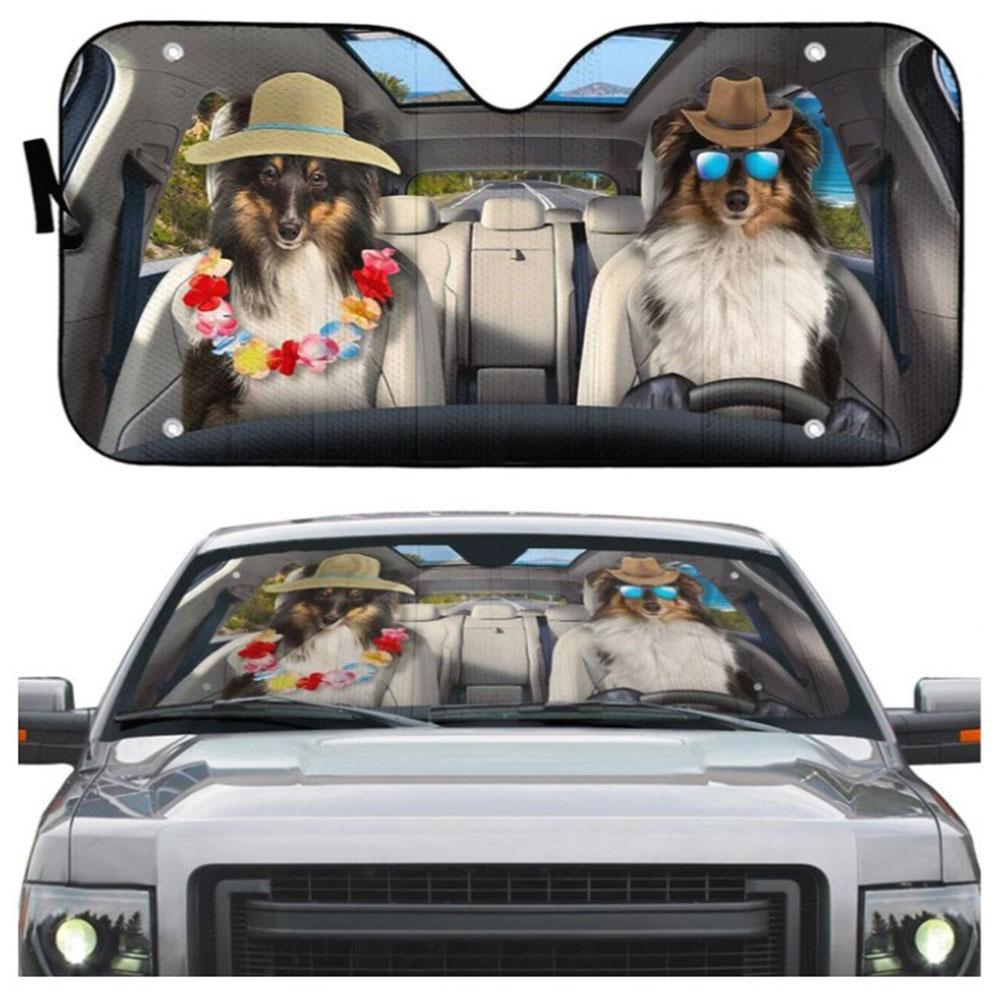 Shetland Sheepdog Car Auto Sun Shades Windshield Accessories Decor Gift