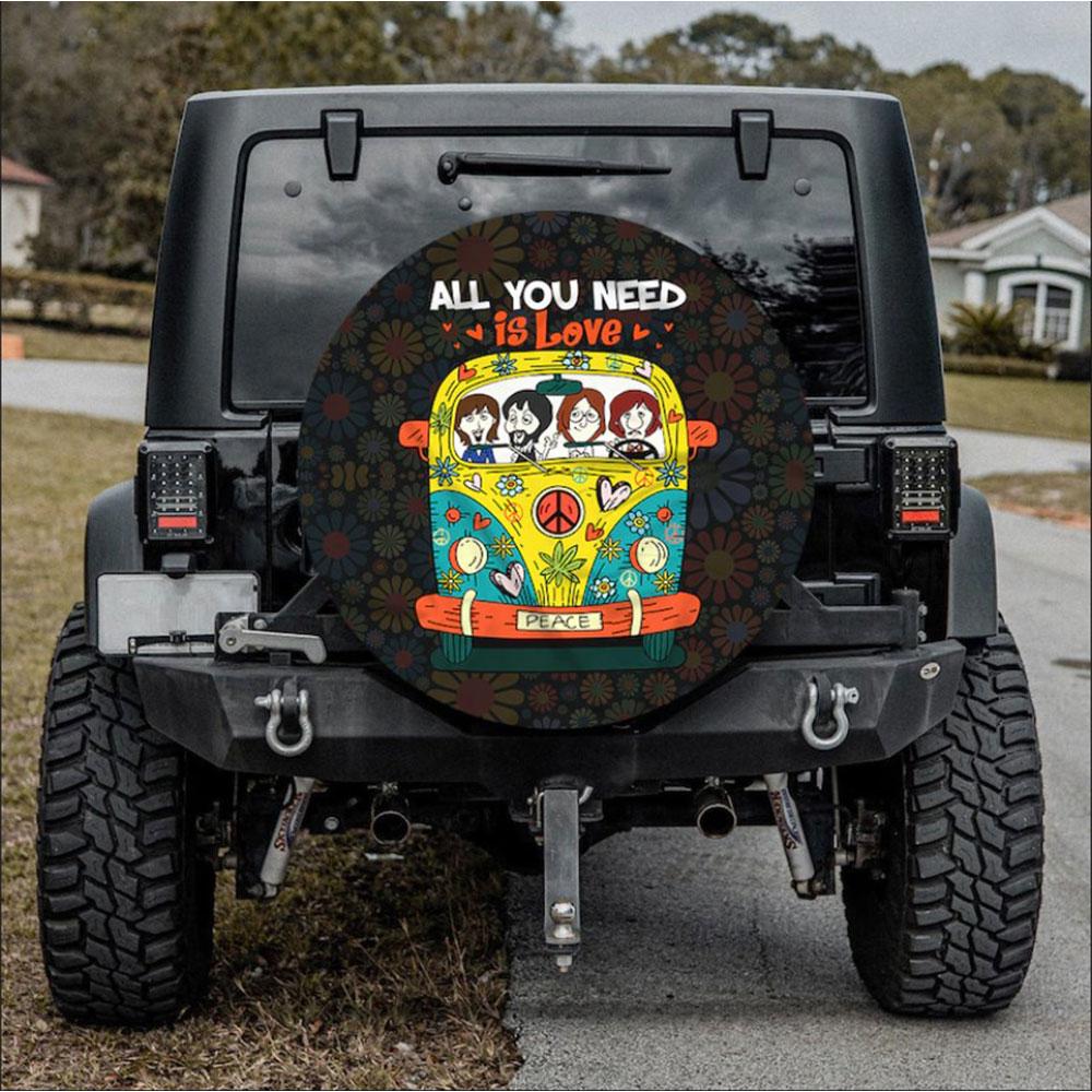 All You Need Is Love Jeep Car Spare Tire Cover Gift For Campers