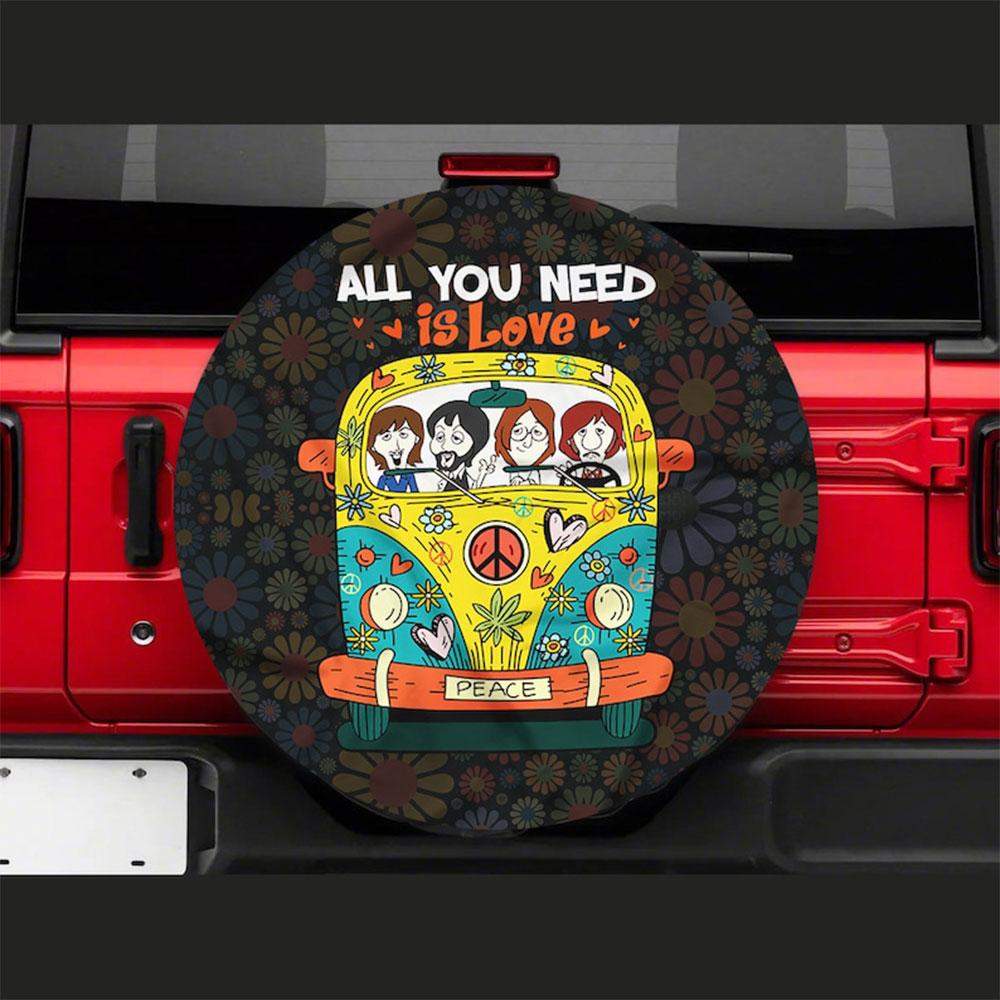 All You Need Is Love Jeep Car Spare Tire Cover Gift For Campers