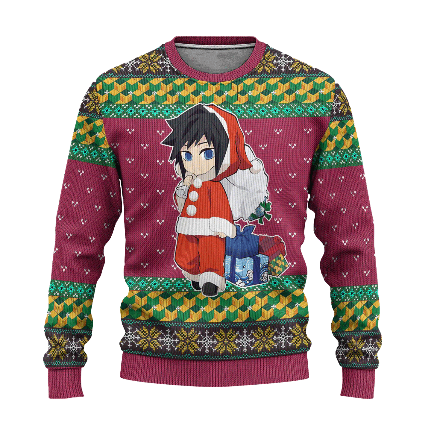 Giyuu Tomioka Demon Slayer Anime Ugly Christmas Sweater Xmas Gift