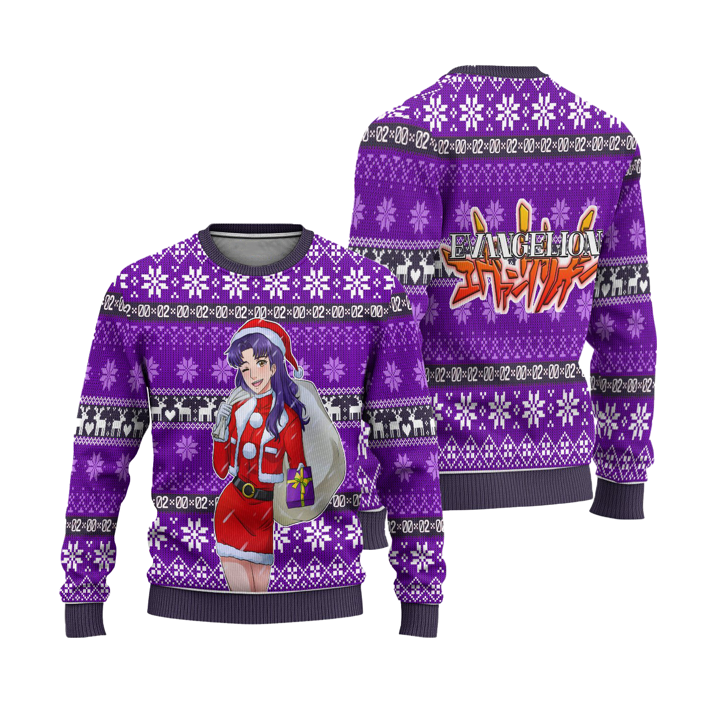 Misato Katsuragi Anime Ugly Christmas Sweater Custom Neon Genesis Evangelion Xmas Gift