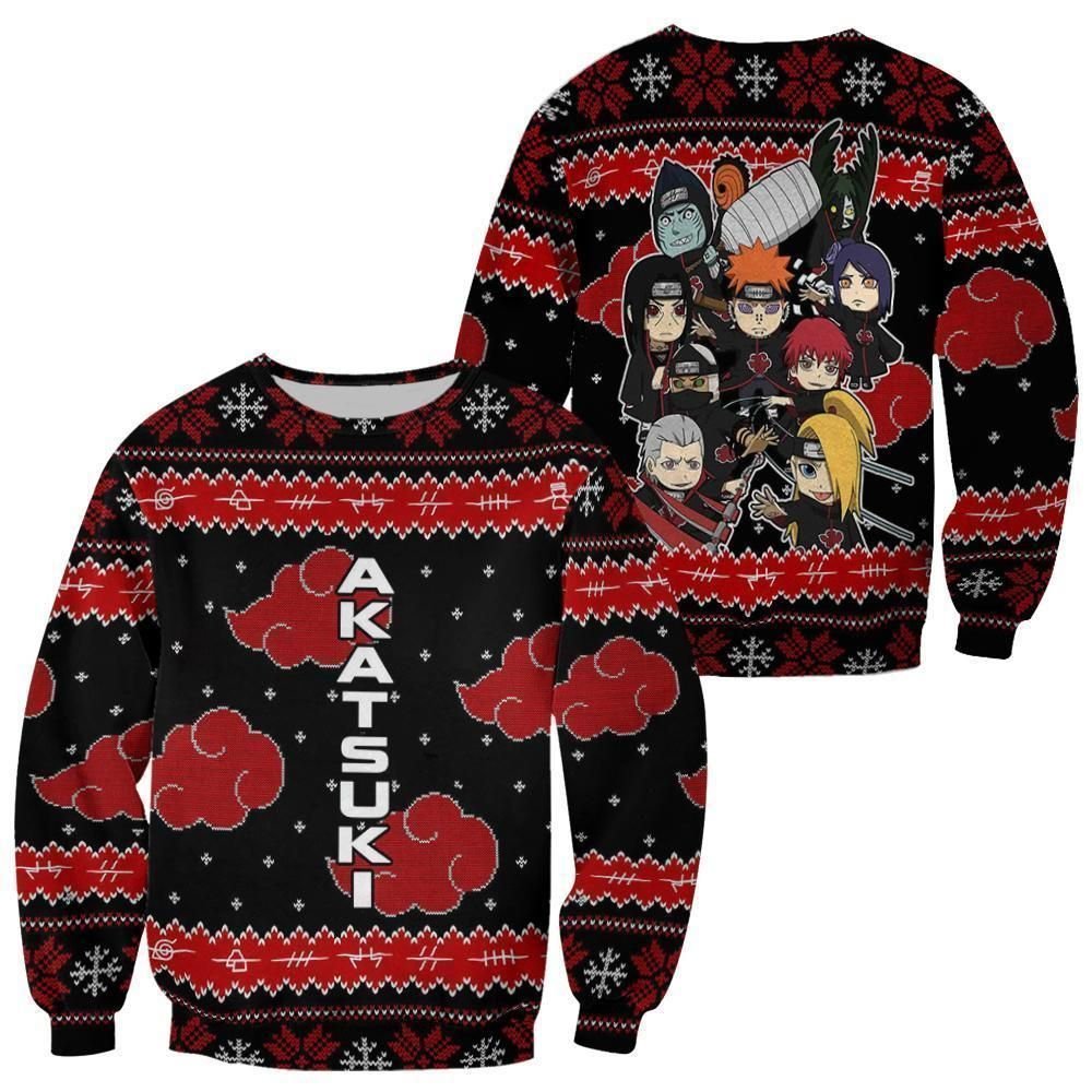 Akatsuki Ugly Christmas Sweater Naruto Anime Xmas Gift Custom Clothes