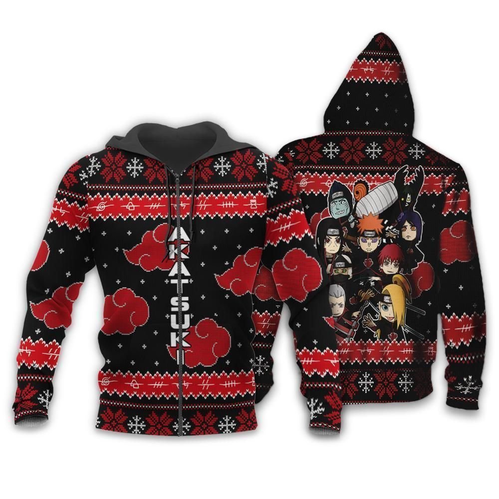 Akatsuki Ugly Christmas Sweater Naruto Anime Xmas Gift Custom Clothes