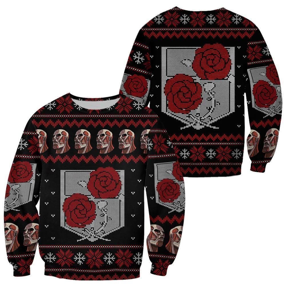 Attack On Titan Ugly Christmas Sweater Garrison Xmas Gift Custom Clothes