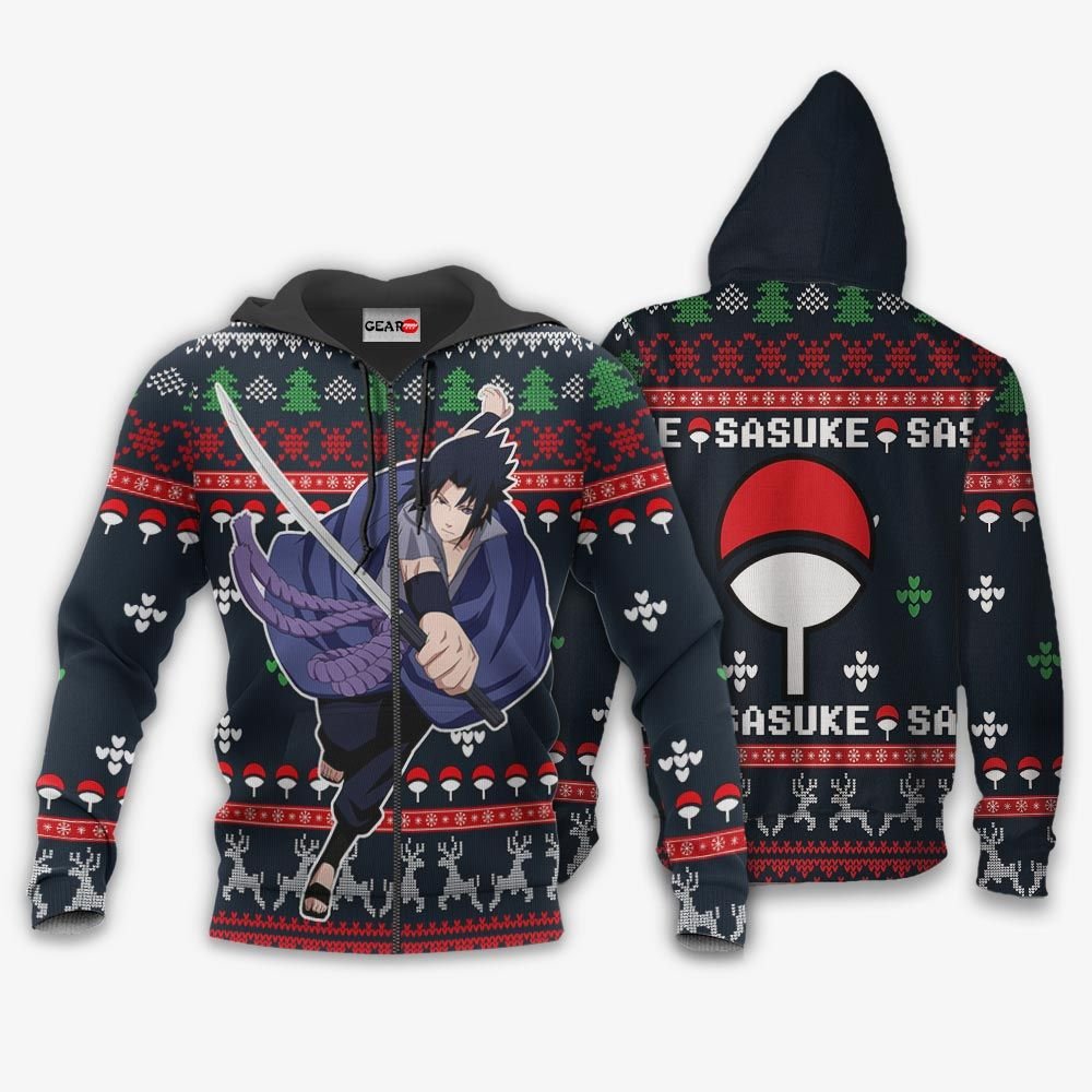 Uchiha Sasuke Ugly Christmas Sweater Custom Naruto Anime Xmas Gifts