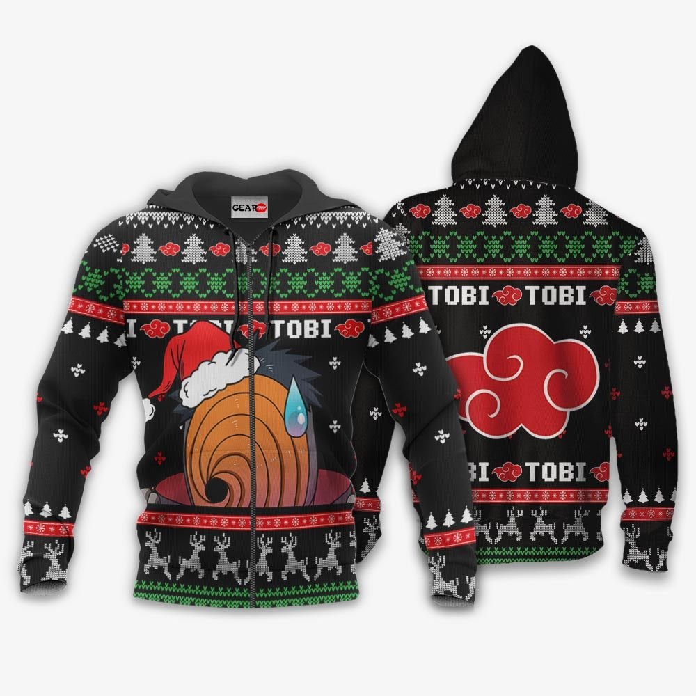 Akatsuki Tobi Ugly Christmas Sweater Custom Naruto Anime Xmas Gifts