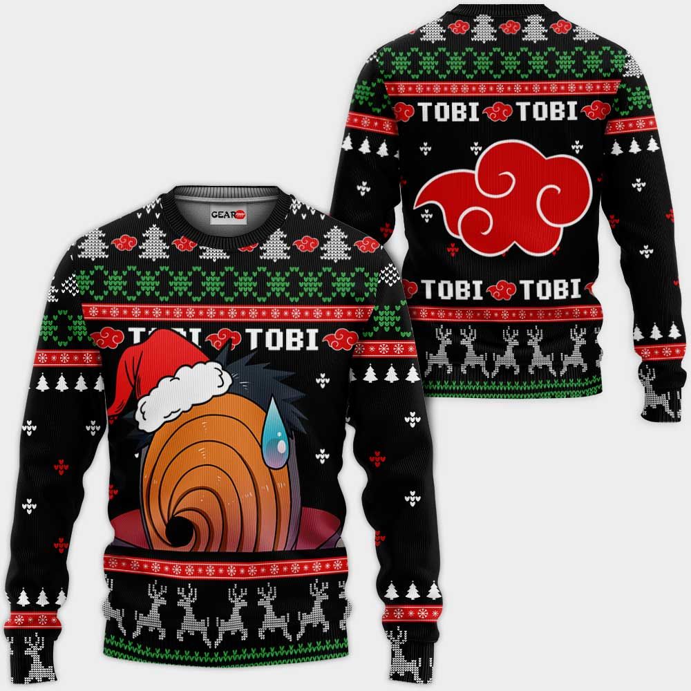 Akatsuki Tobi Ugly Christmas Sweater Custom Naruto Anime Xmas Gifts