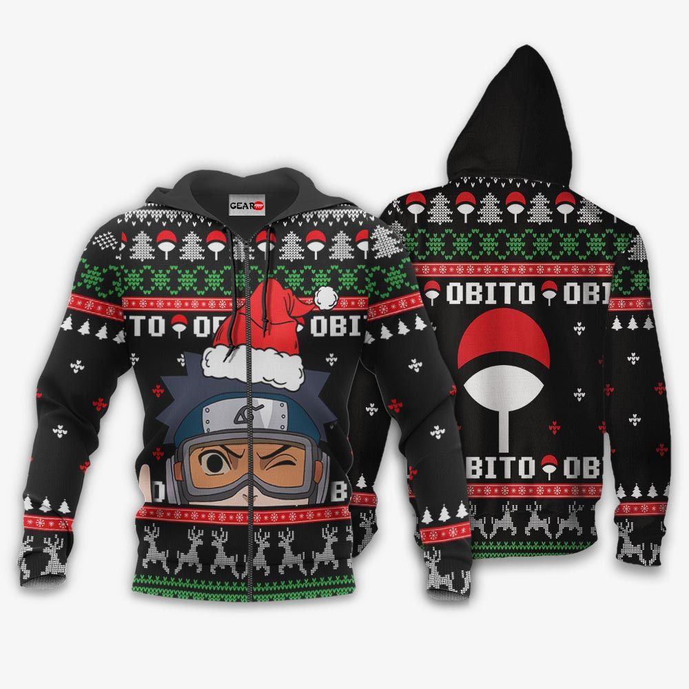 Uchiha Obito Ugly Christmas Sweater Custom Naruto Anime Xmas Gifts