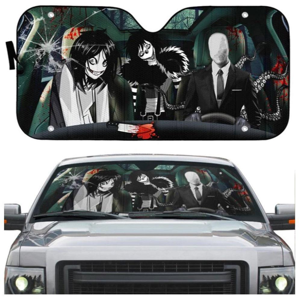 Creepypasta Custom Car Auto Sun Shades Windshield Accessories Decor Gift