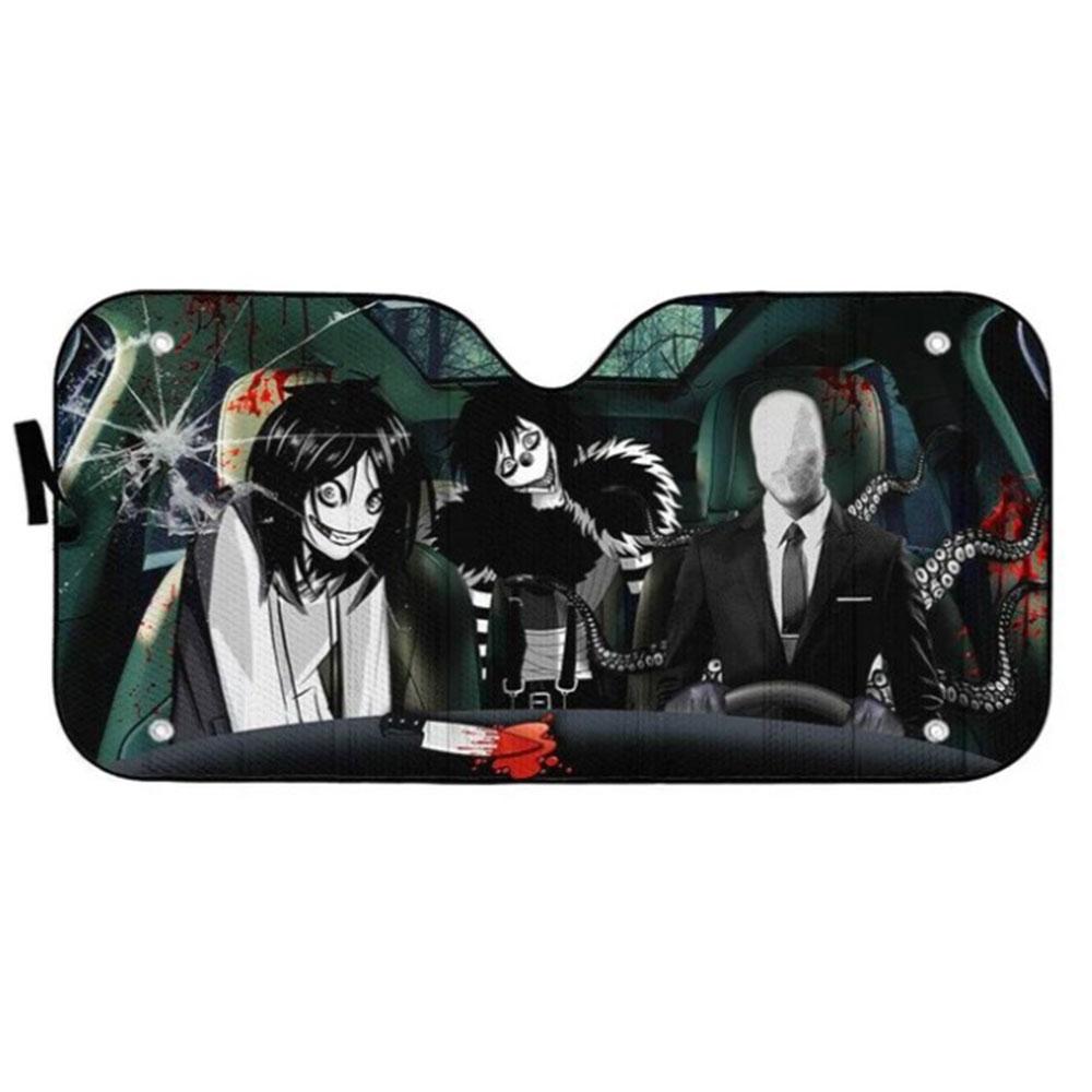 Creepypasta Custom Car Auto Sun Shades Windshield Accessories Decor Gift