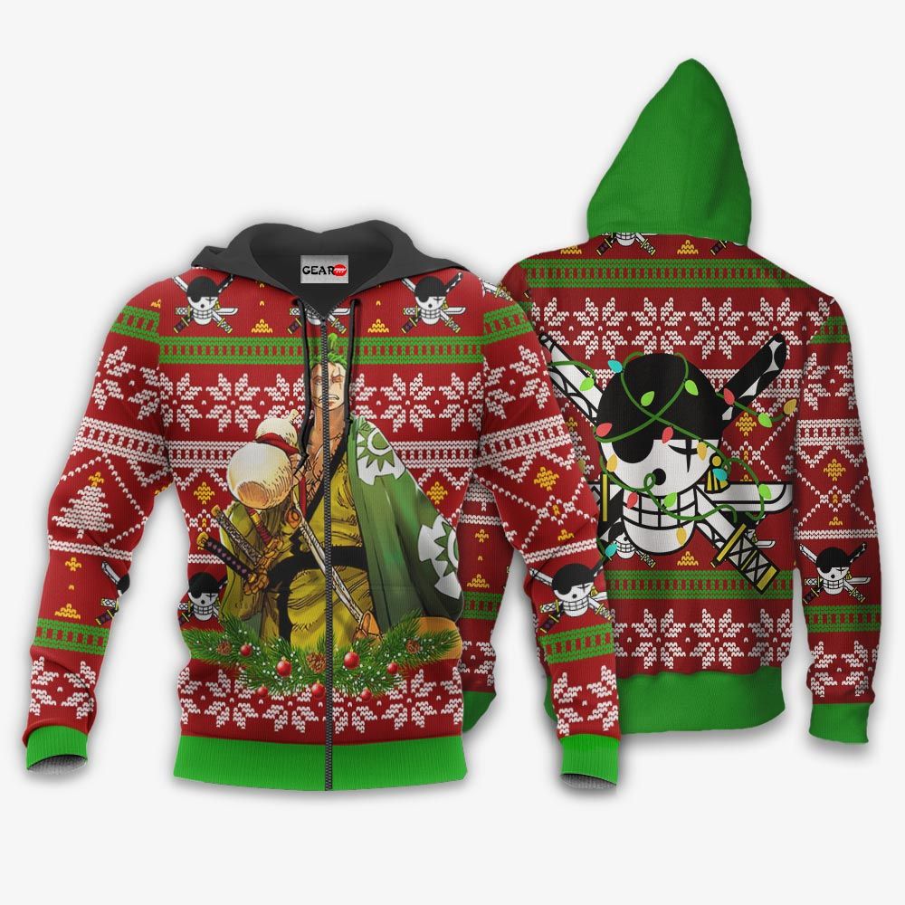 Zoro Ugly Christmas Sweater Custom Wano One Piece Anime Xmas Gifts