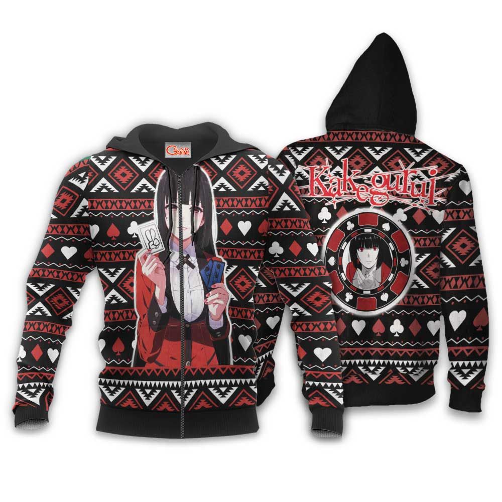 Yumeko Jabami Ugly Christmas Sweater Custom Anime Kakegurui Xmas Gifts