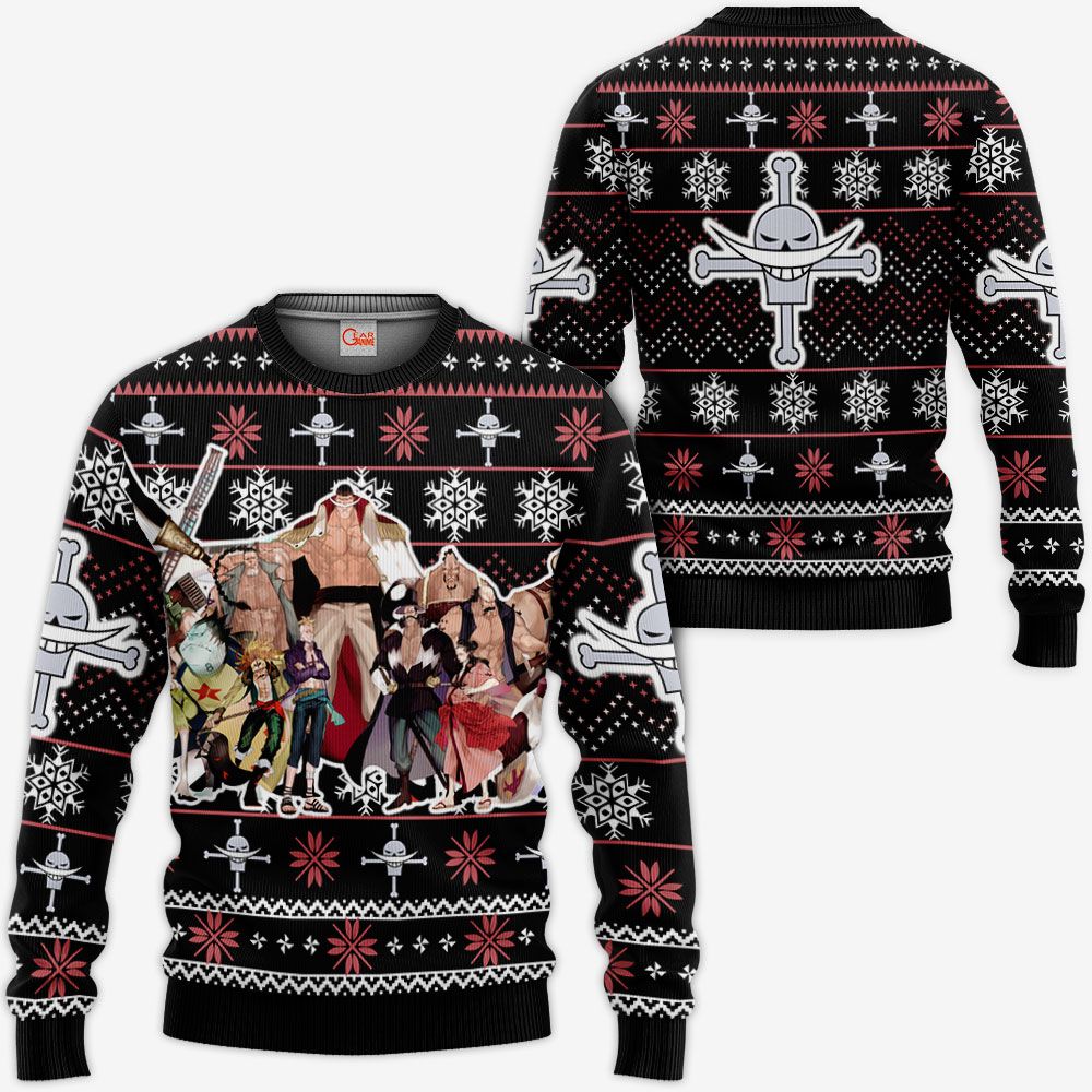 Whitebeard Pirates Ugly Christmas Sweater Custom Anime One Piece Xmas Gifts