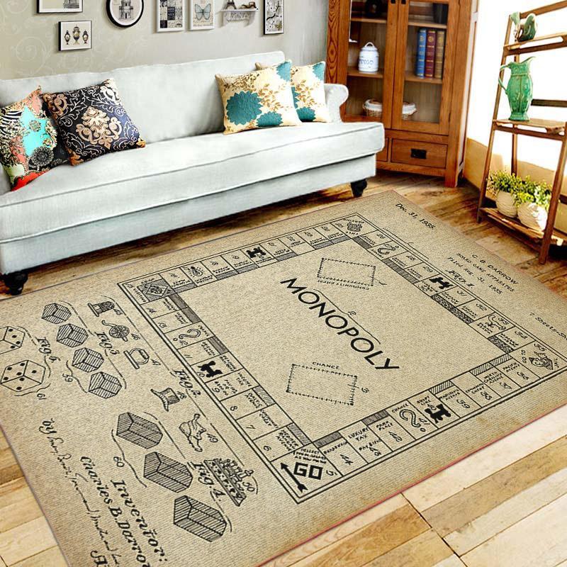 Monopoly Board Games Area Rug Home Decor Bedroom Living Room Decor