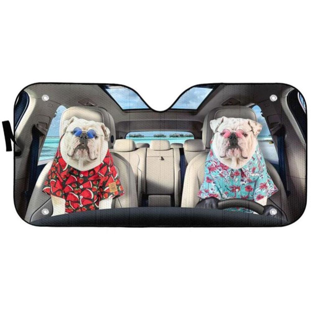 Bulldog Cute Custom Car Auto Sun Shades Windshield Accessories Decor Gift