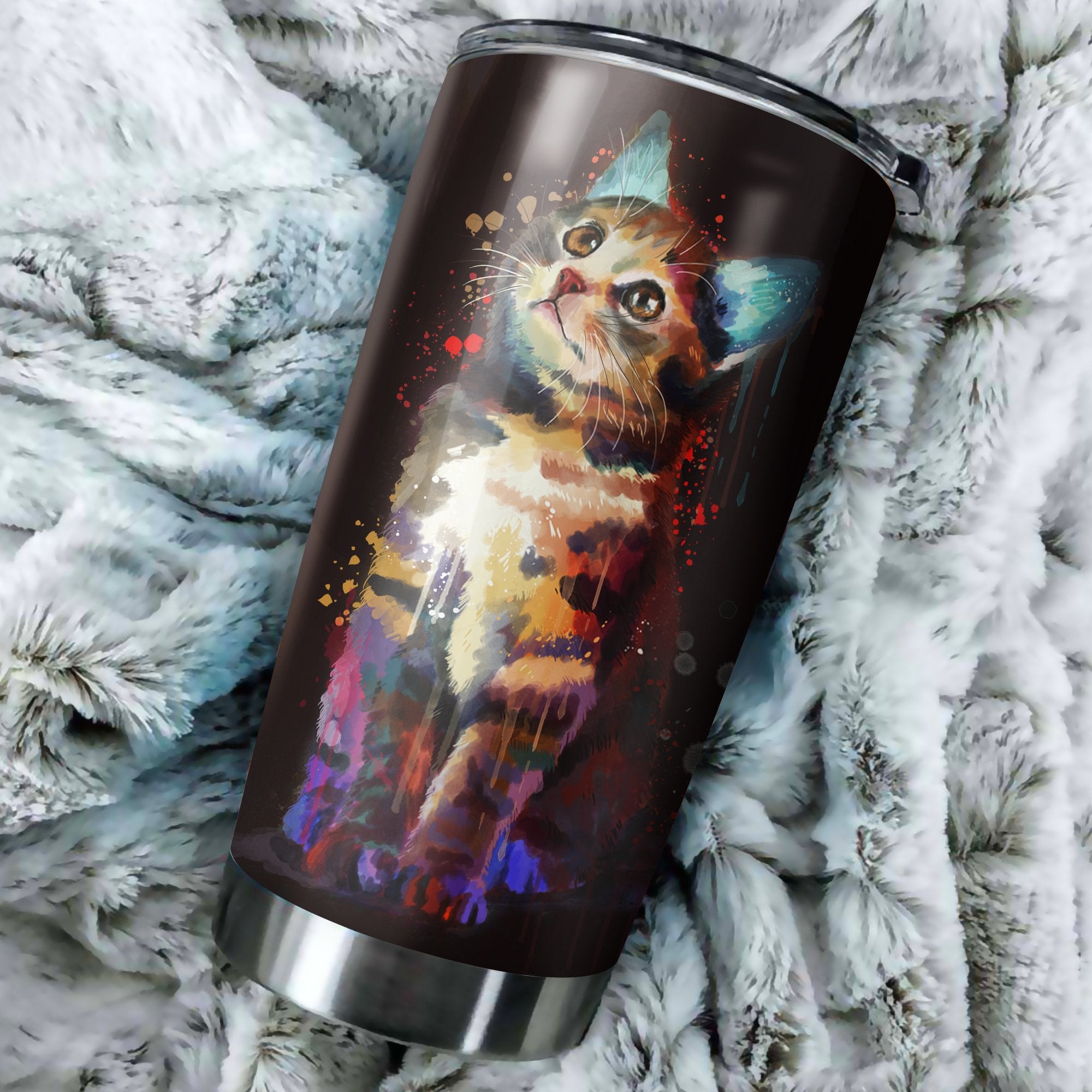 Cute Cat Tumbler Perfect Birthday Best Gift Stainless Traveling Mugs 2021