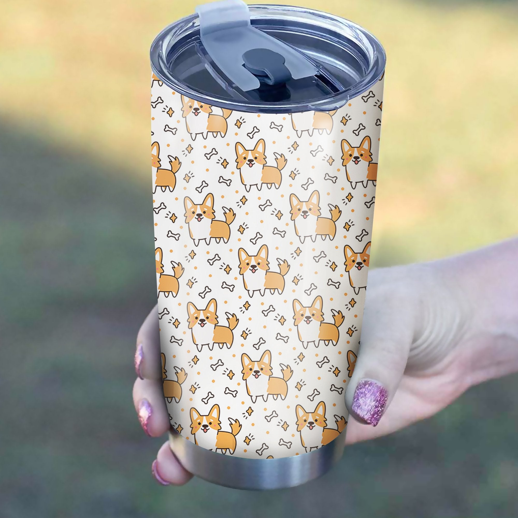 Corgi Cute Pattern Tumbler Best Perfect Gift Idea Stainless Traveling Mugs 2021