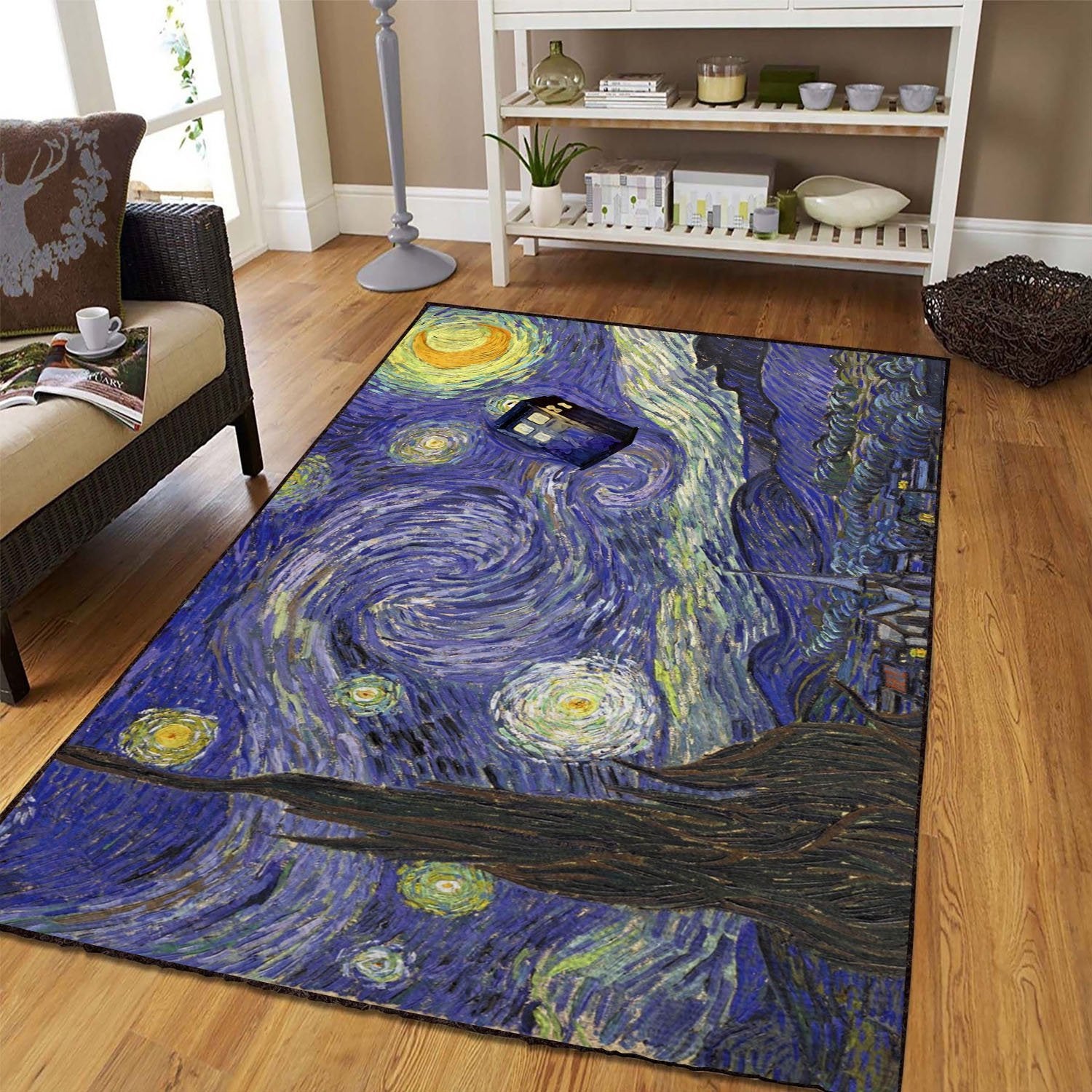 Doctor Who Starry Night Area Rug Floor Home Room Decor