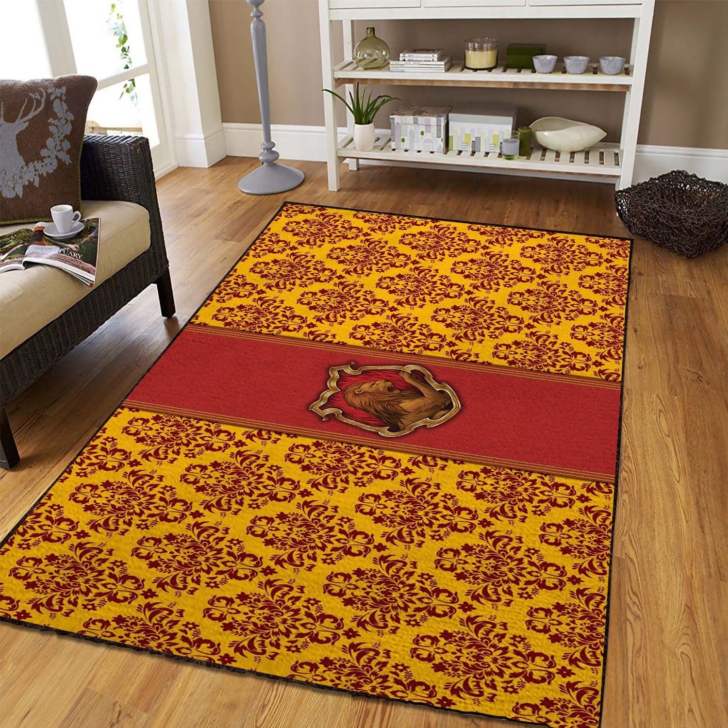 Harry Potter Gryffindor Logo Area Rug Floor Home Room Decor