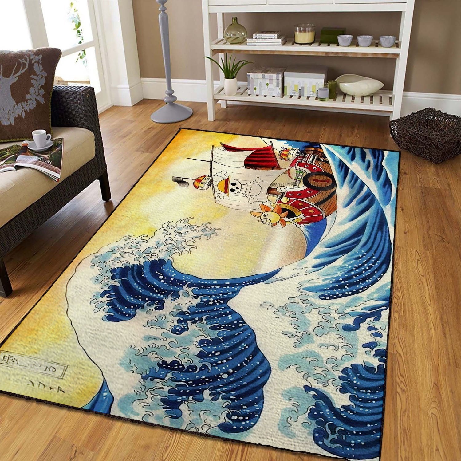 One Piece Wave Area Rug Floor Home Room Decor