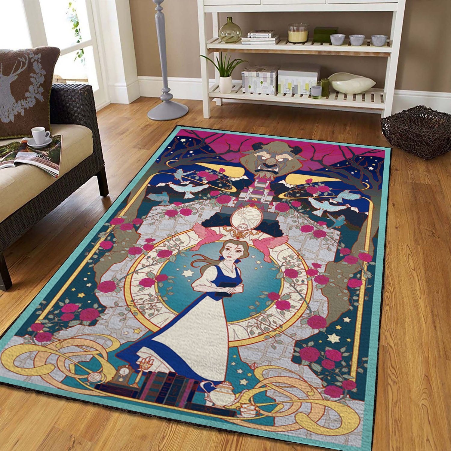 Beauty And The Beast Area Rug Floor Home Room Decor