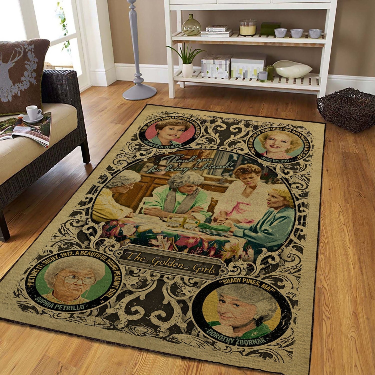 The Golden Girls Area Rug Floor Home Room Decor