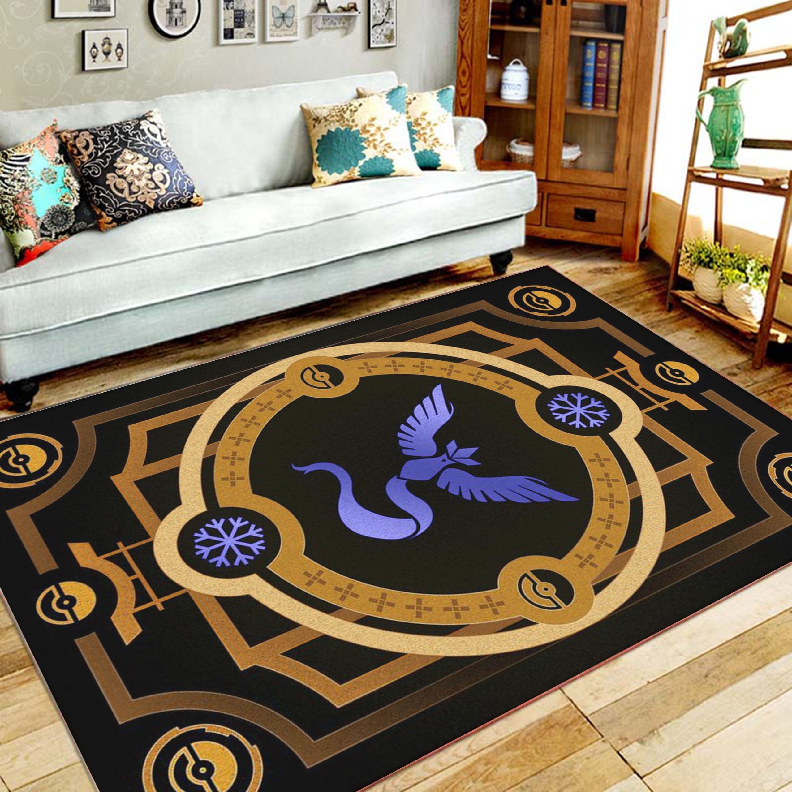 Pokemon Go Team Mystic Area Rug Floor Home Room Decor