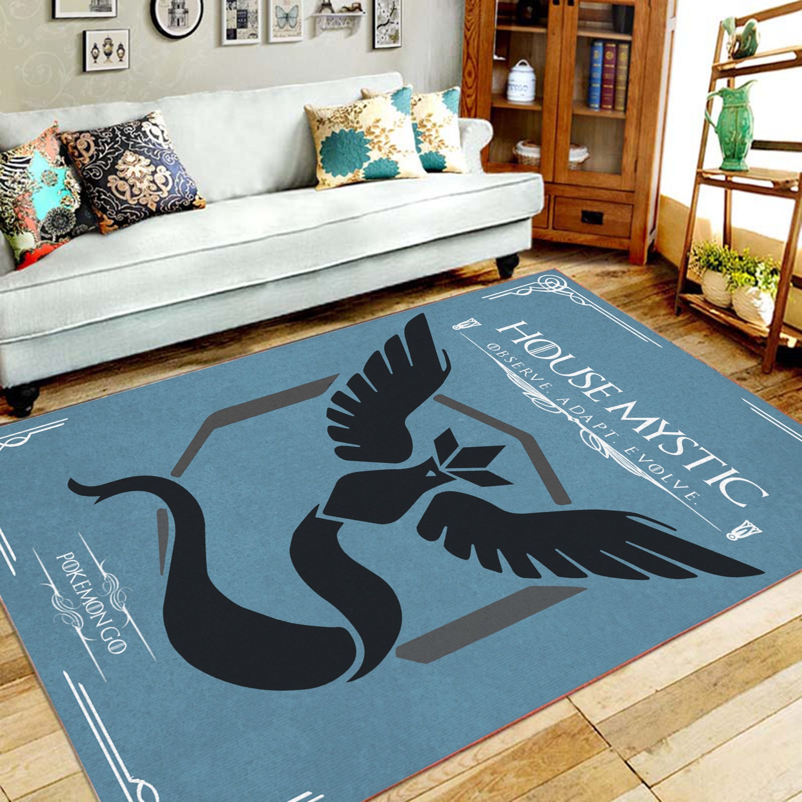 Pokemon Go Team Mystic Area Rug Floor Home Room Decor