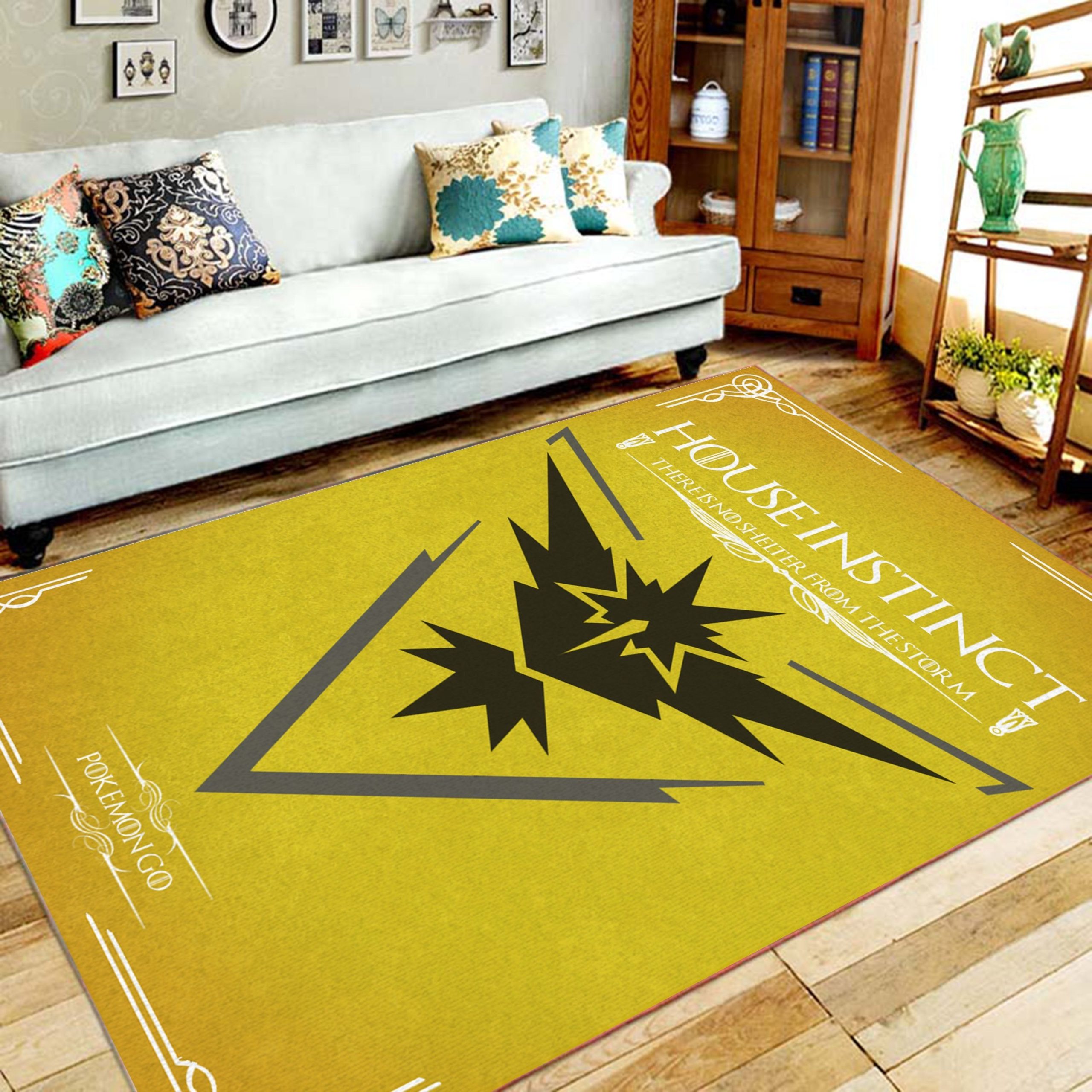 Pokemon Go Team Instinct Area Rug Floor Home Room Decor