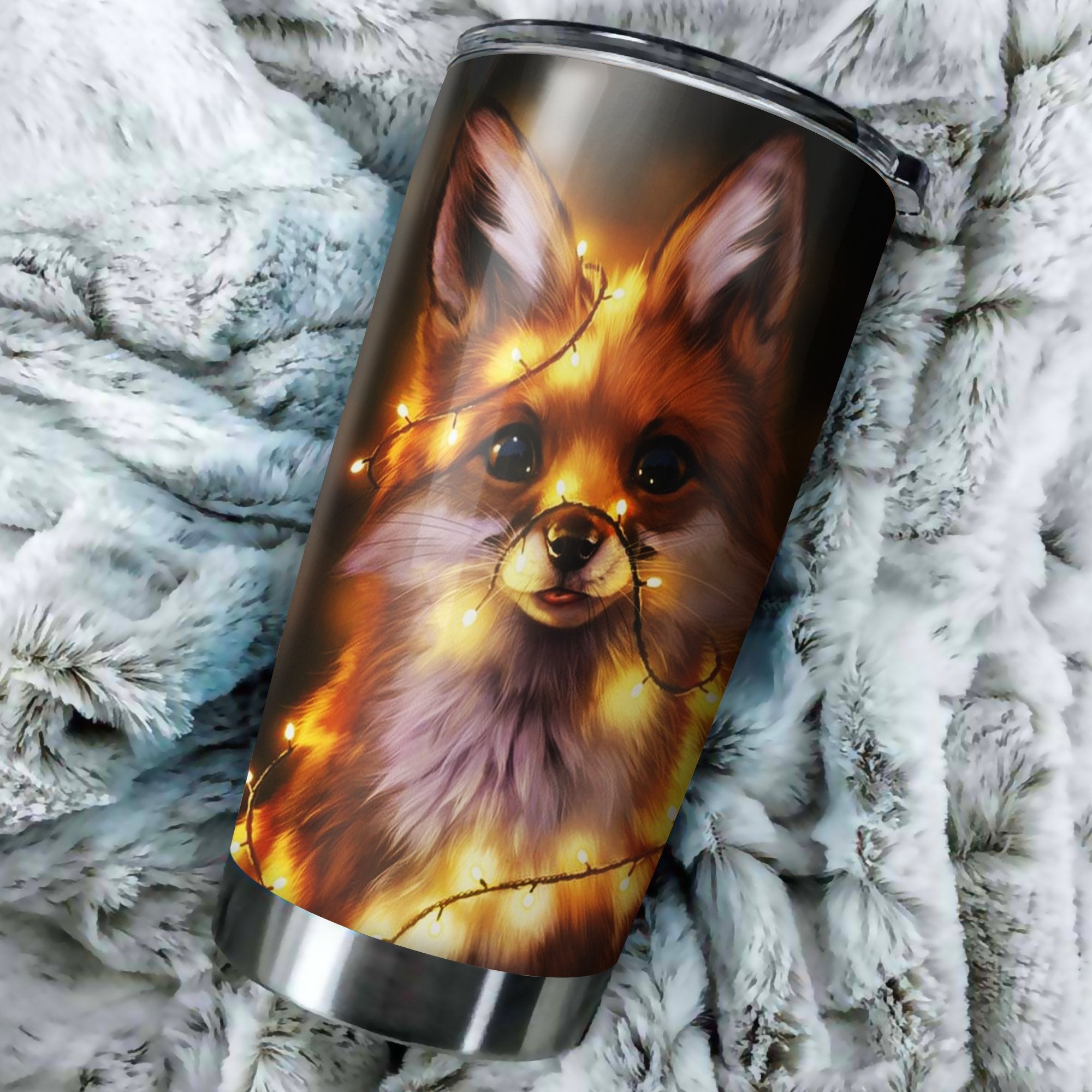 Cute Fox Christmas Tumbler Perfect Birthday Best Gift Stainless Traveling Mugs 2021