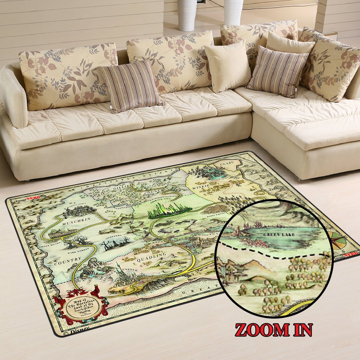 Land Of Oz Map High Resolution Area Rug 04966 Home Decor Bedroom Living Room Decor