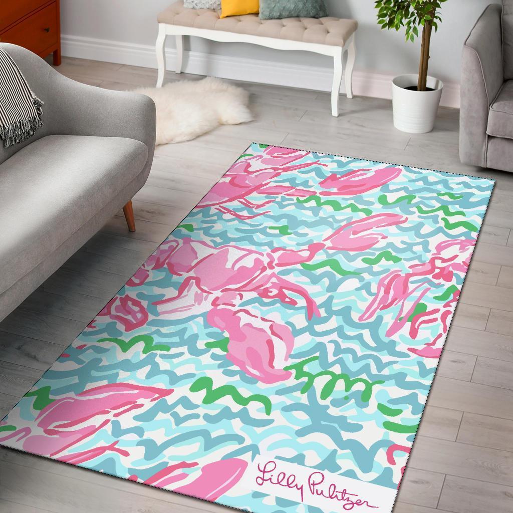 Lobstah Roll Lilly Pulitzer Area Rug Carpet