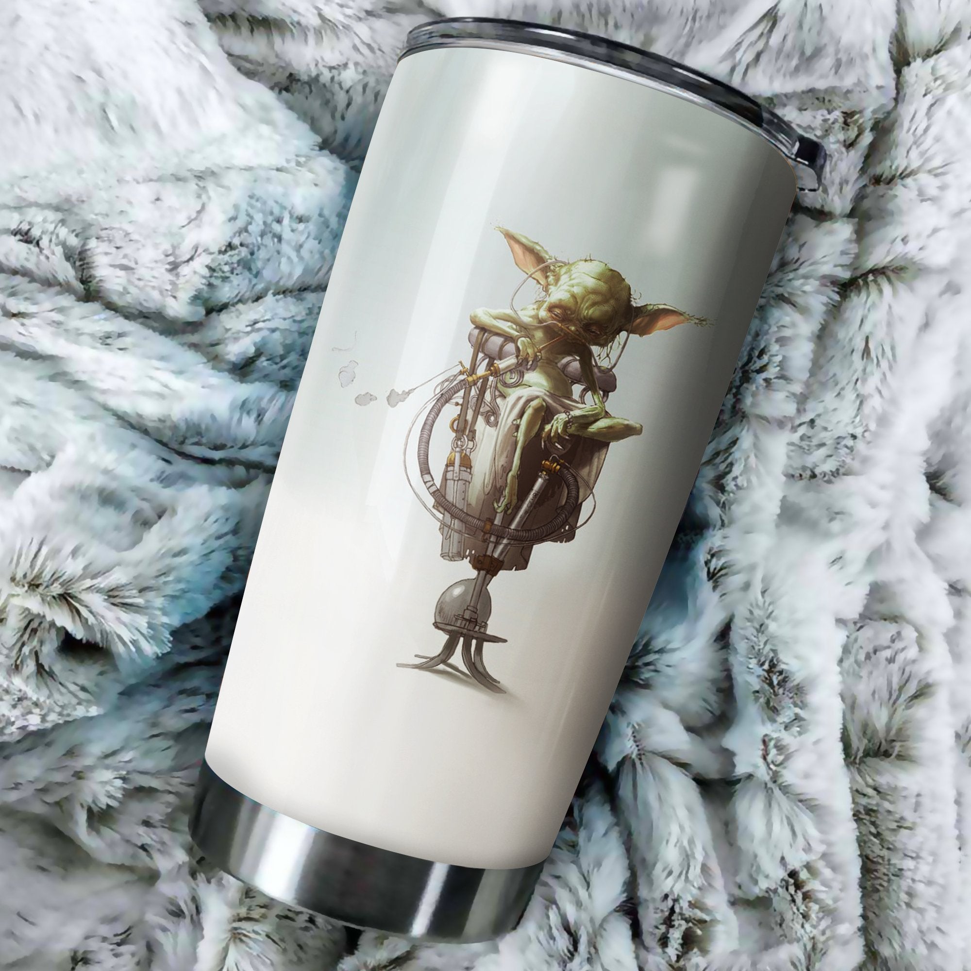 Baby Yoda White Tumbler Best Perfect Gift Idea Stainless Traveling Mugs 2021