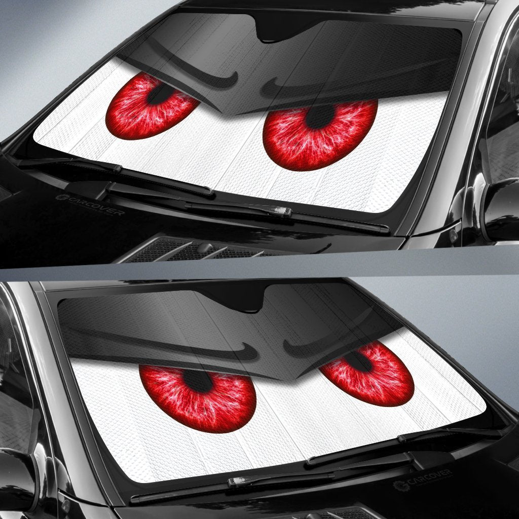 Black Funny Angry Cartoon Eyes Car Auto Sun Shades Windshield Accessories Decor Gift