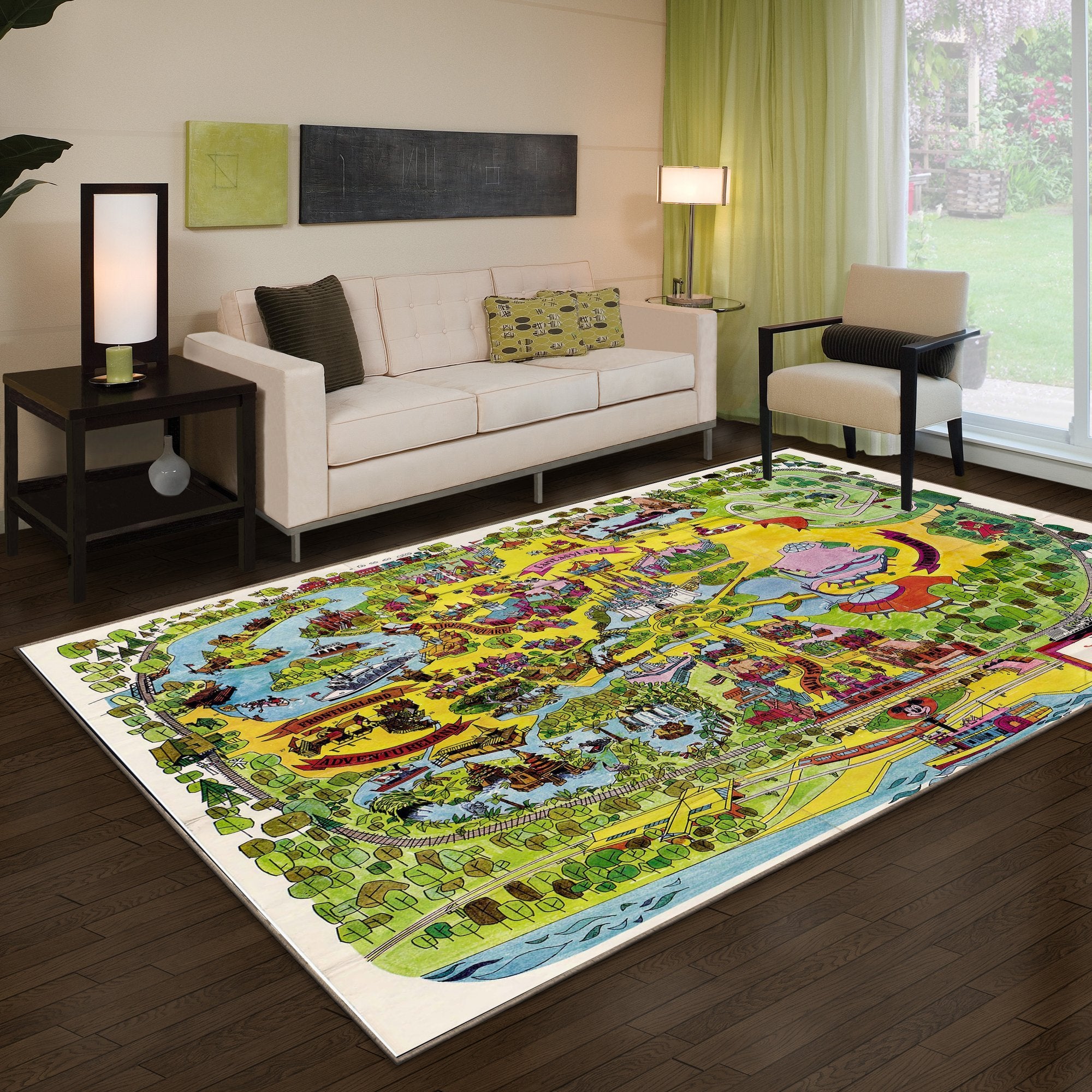 Magic Kingdom Map 1971 Area Rug 06049 Home Decor Bedroom Living Room Decor