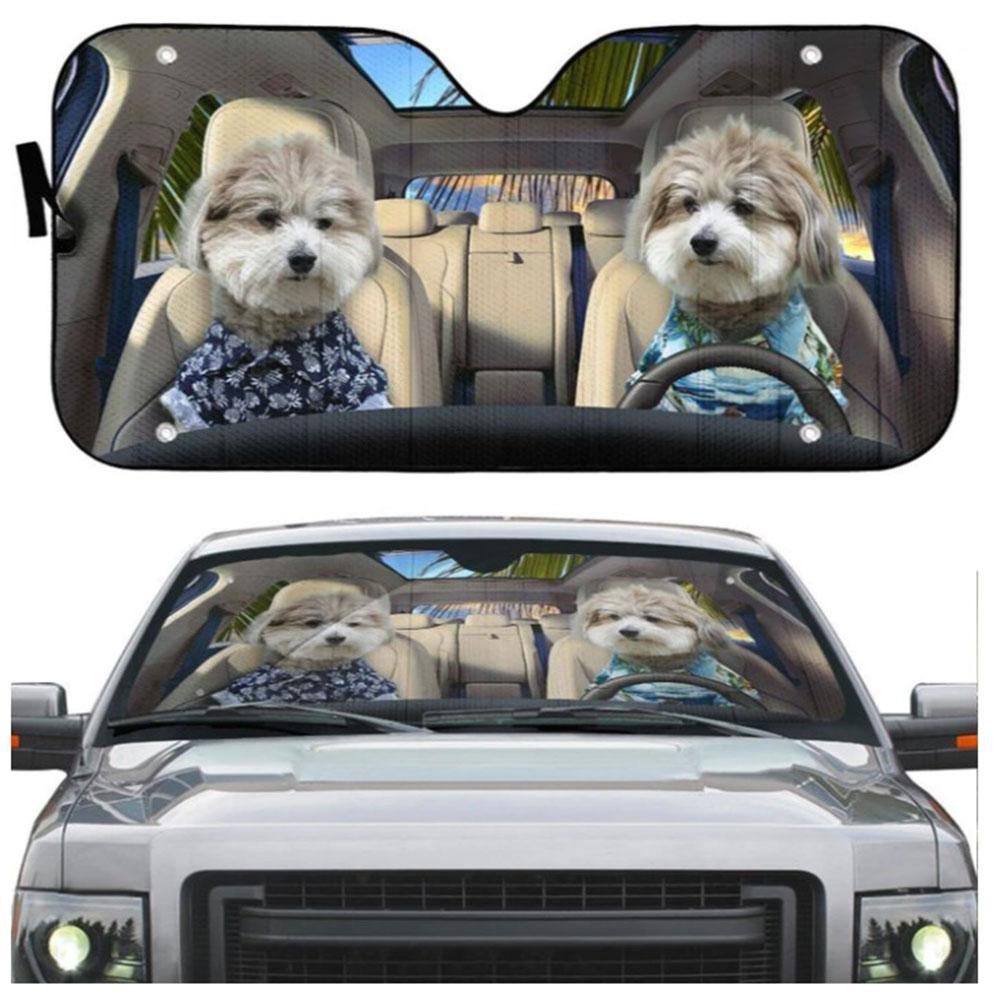 Shih Tzu Puppies Custom Car Auto Sun Shades Windshield Accessories Decor Gift