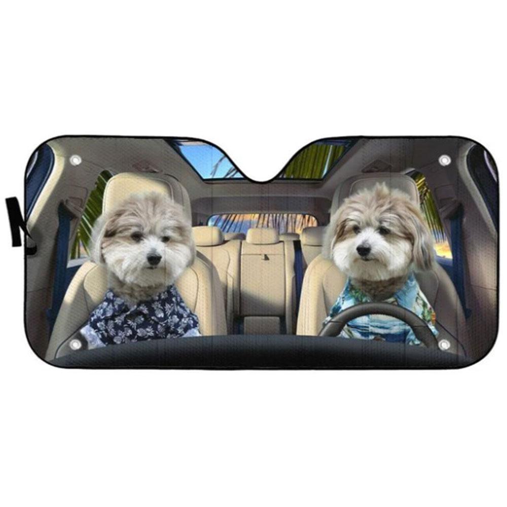 Shih Tzu Puppies Custom Car Auto Sun Shades Windshield Accessories Decor Gift