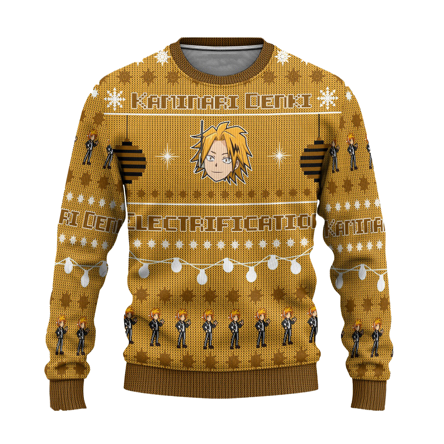 Denki Kaminari Anime Ugly Christmas Sweater Custom My Hero Academia Xmas Gift