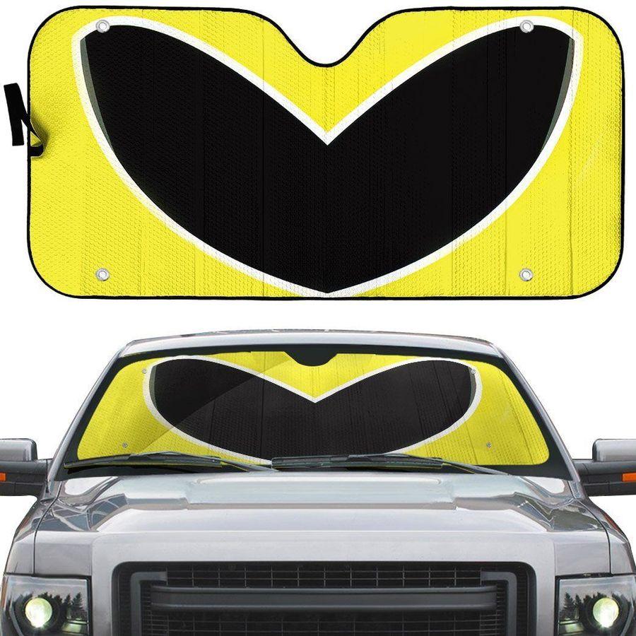 Power Rangers Dino Thunder Yellow Ranger Helmet Custom Car Auto Sunshade Windshield Accessories Decor Gift