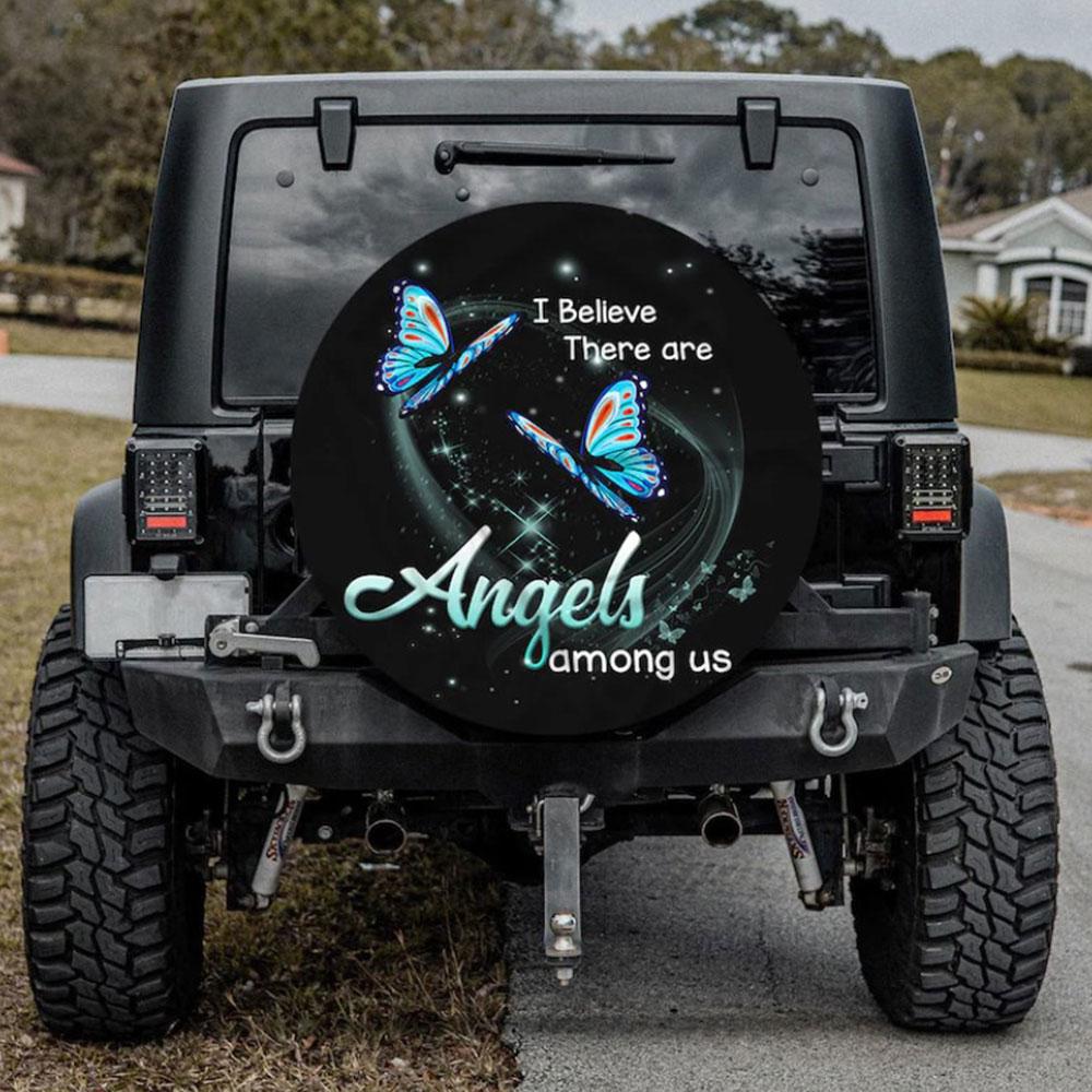 I Believe There Are Angels Car Spare Tire Cover Gift For Campers
