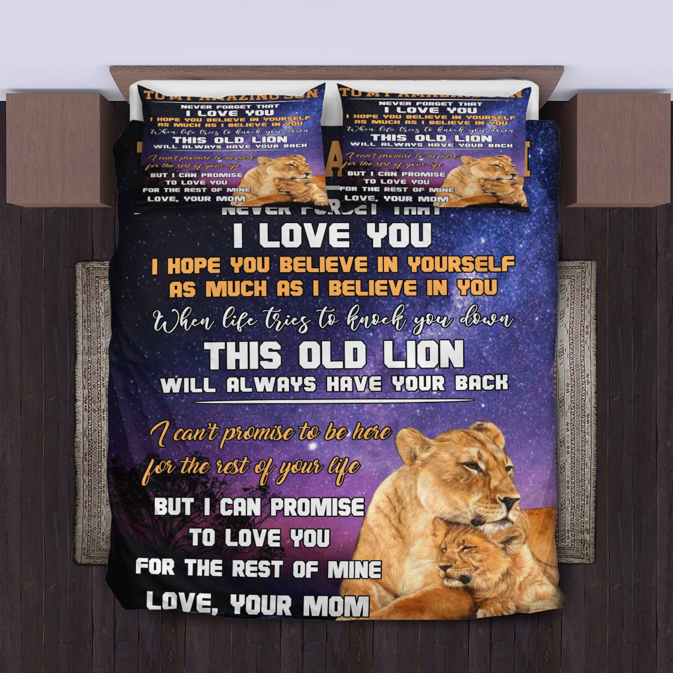 To My Amazing Son Lion Bedding Set Duvet Cover And Pillowcase Set