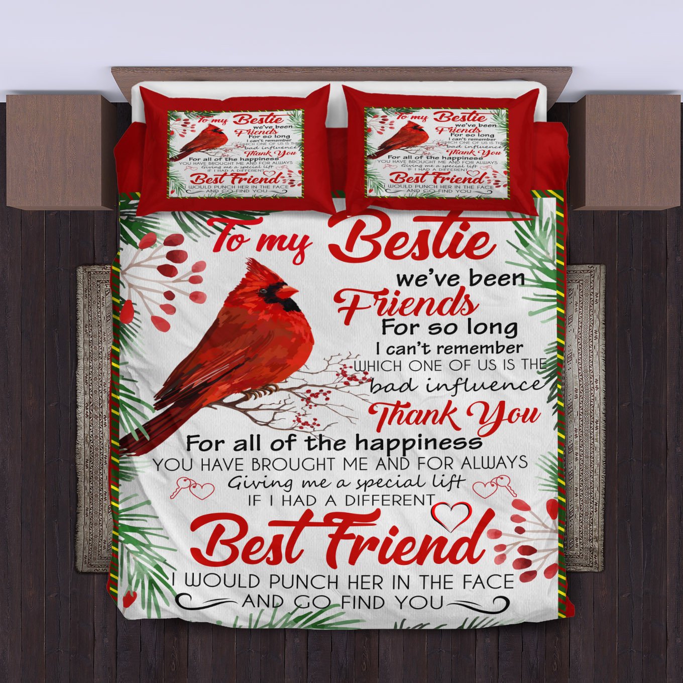 To My Bestie Bedding Set Duvet Cover And Pillowcase Set