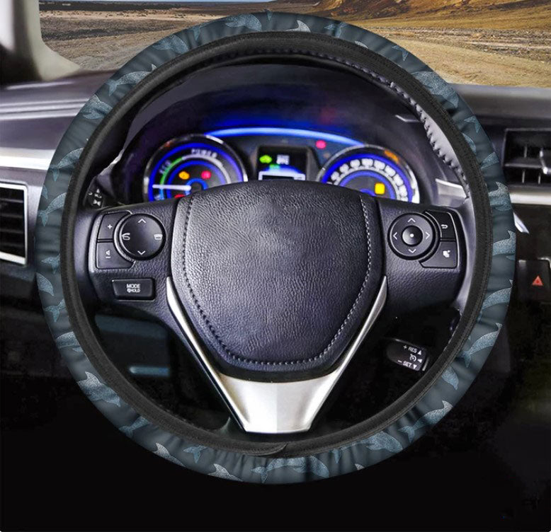 Dolphin Dot Pattern Print Car Steering Wheel Cover