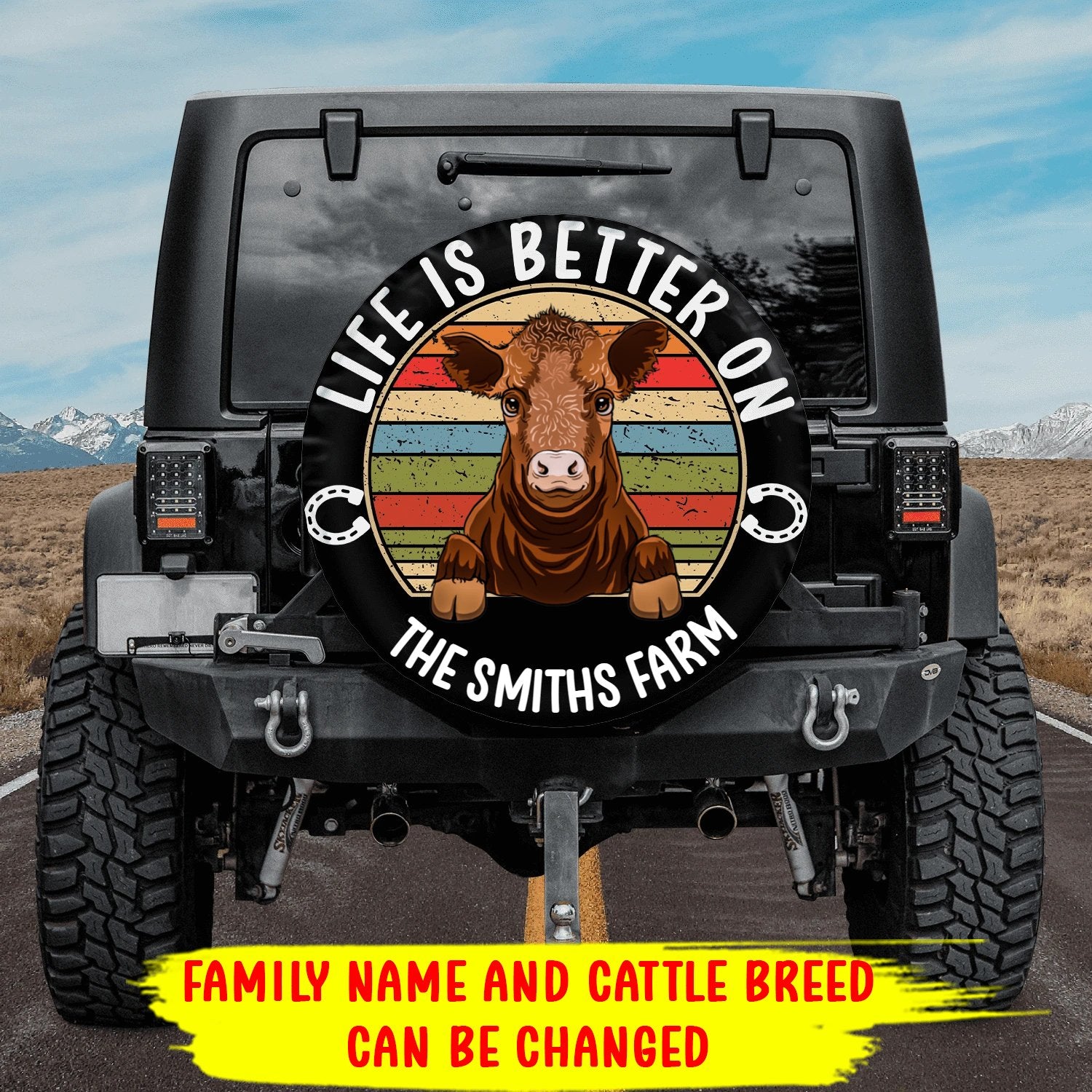 Custom Farm Cow Spare Tire Covers Gift For Campers