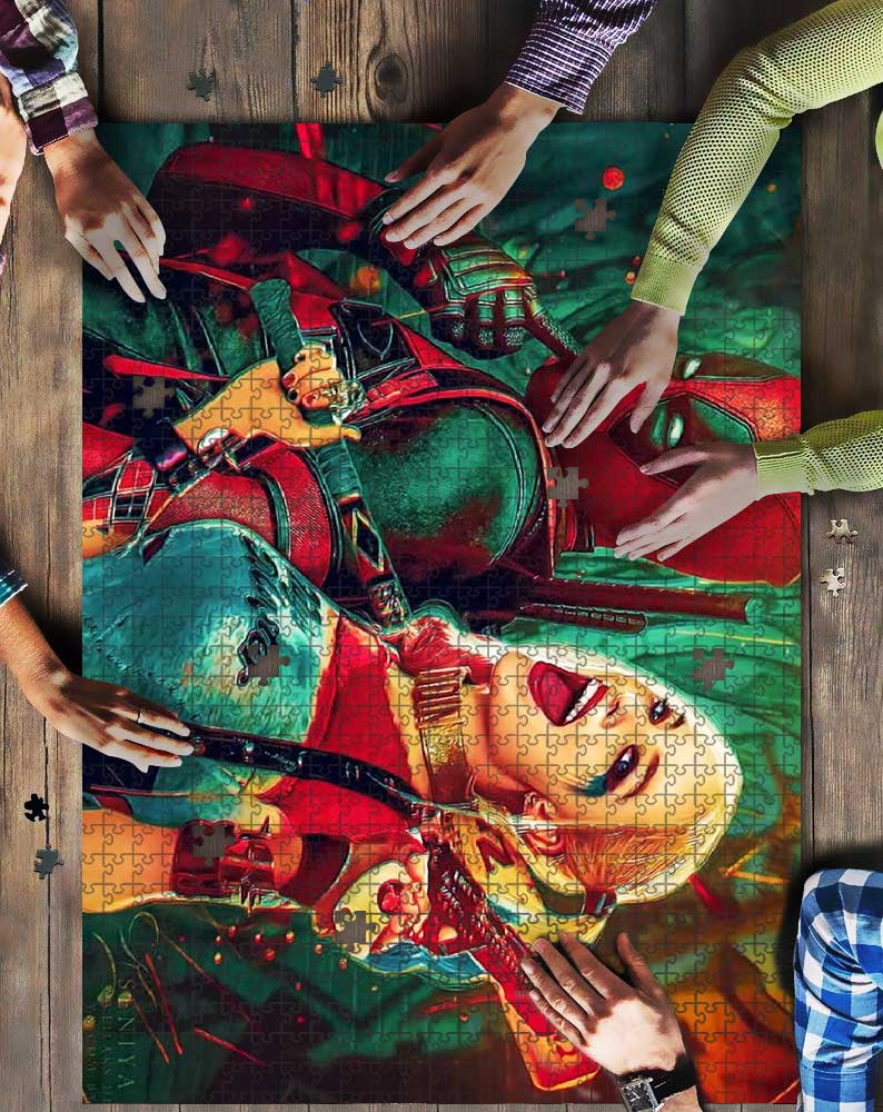 Deadpool And Harley Quinn Mock Puzzle