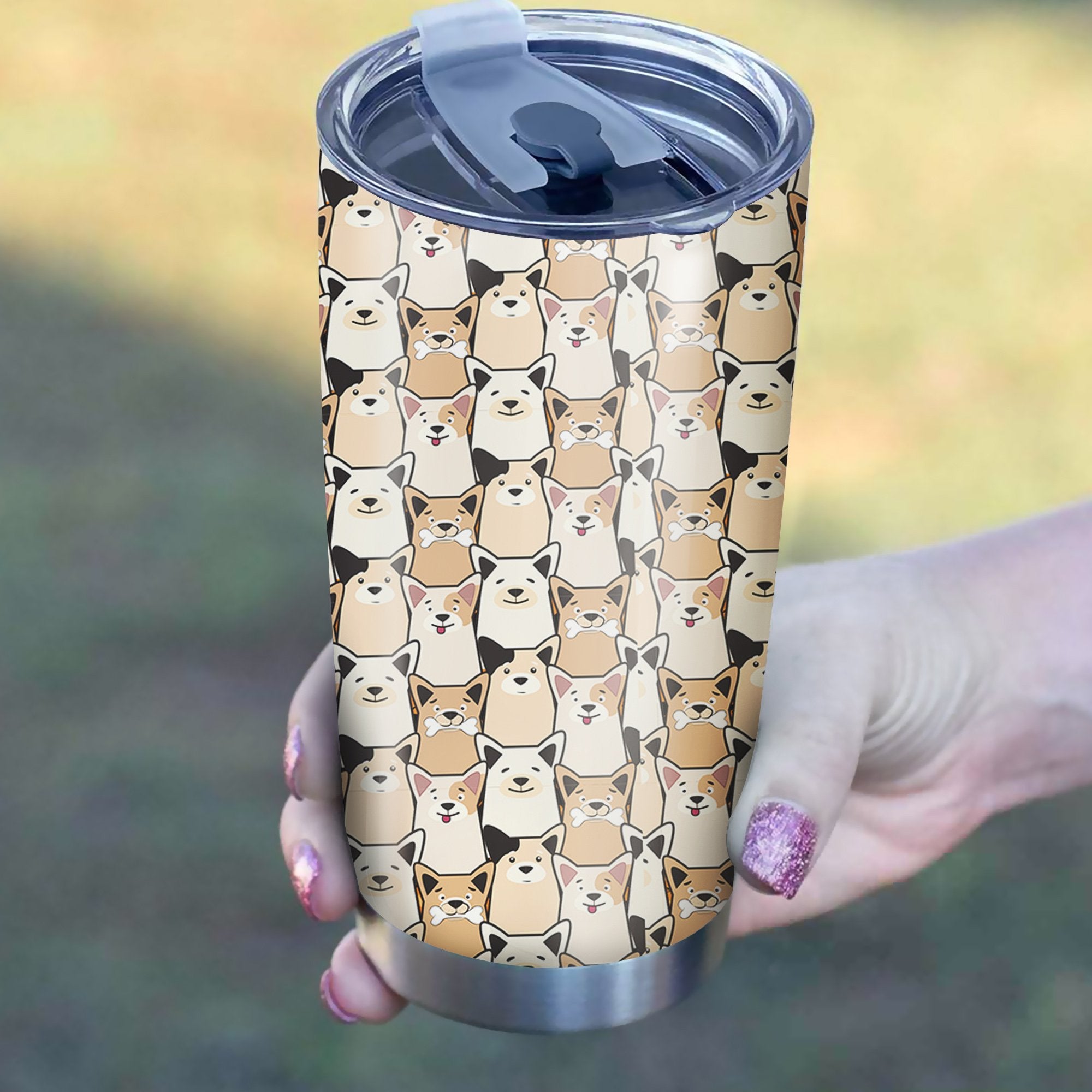 Dog Head Funny Pattern Tumbler Best Perfect Gift Idea Stainless Traveling Mugs 2021