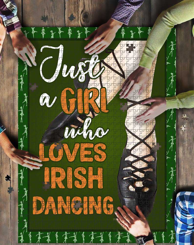 Just A Girl Who Love Ballet Dance Irish Green Puzzle