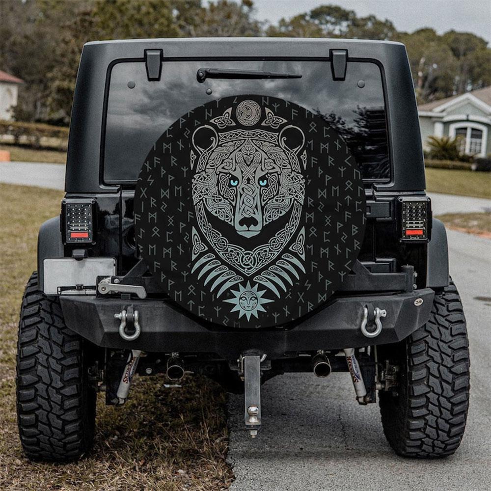 Viking Bear Car Spare Tire Cover Gift For Campers