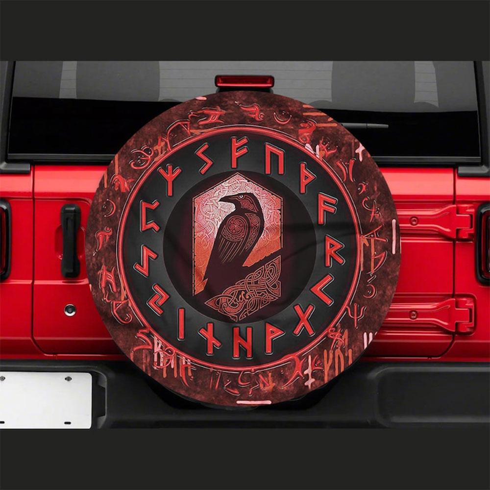 Viking Raven Car Spare Tire Cover Gift For Campers