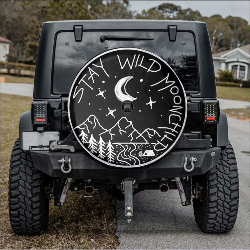 Stay Wild Moon Child Car Spare Tire Cover Gift For Campers